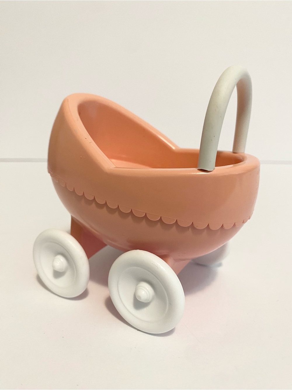 Vintage Little Tikes Place Dollhouse Furniture Pink Baby Stroller Pram Buggy Toy